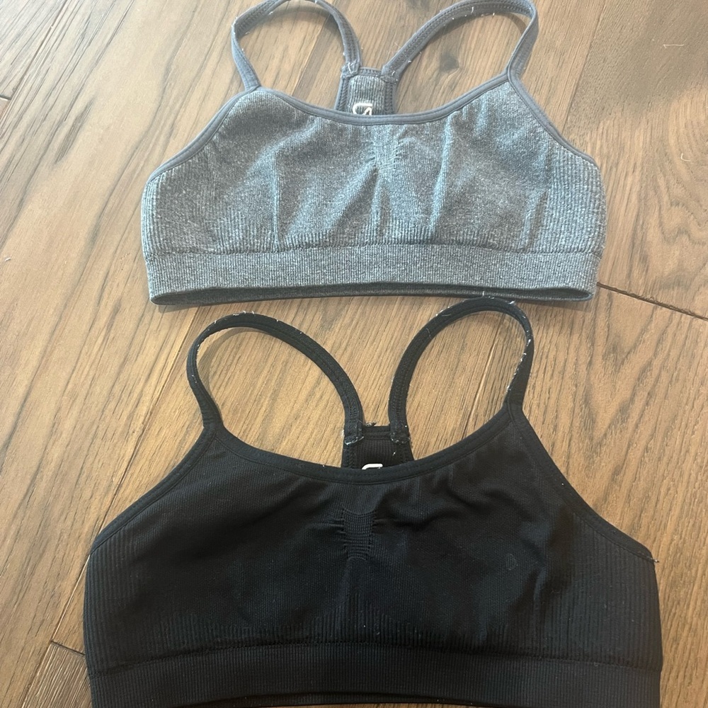 GapFit Kids Sports Bra Black and Gray Girls S 6/7